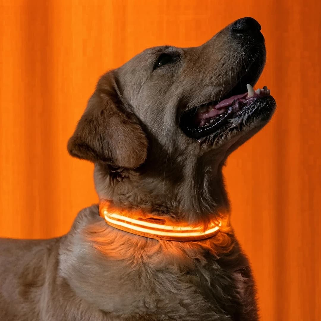LED Halsband Oplaadbaar Oranje 40-50cm DC5 Hilox